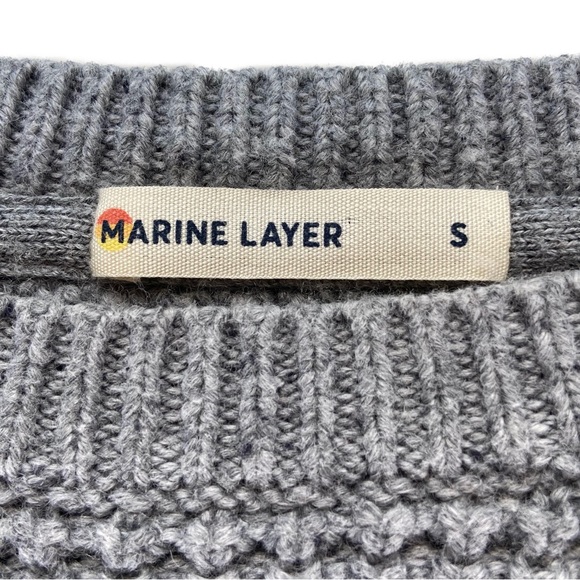 Marine Layer Wool Blend Sweater Womens Small Gray Knit Crewneck Delaney Pullover - Picture 4 of 9